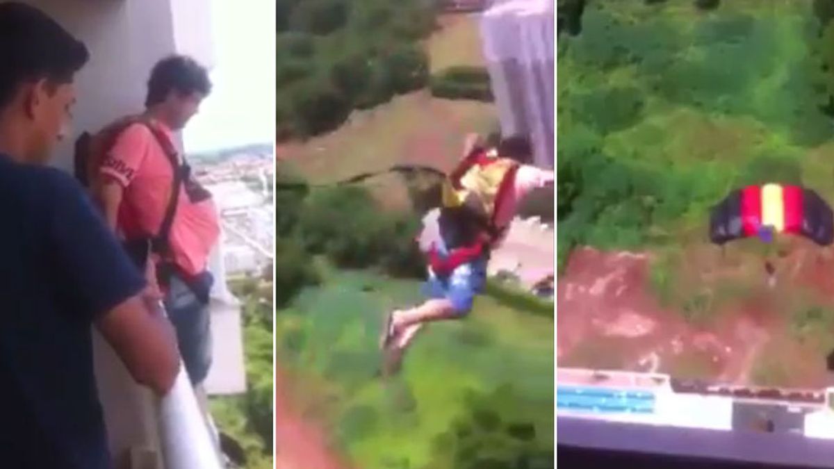 Compra un paracaídas por Internet y se lanza desde el balcón de su casa para probarlo... ¿Qué ha pasado después?