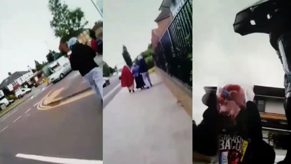 Un hombre lanza un paquete de panceta a una mujer musulmana en Londres