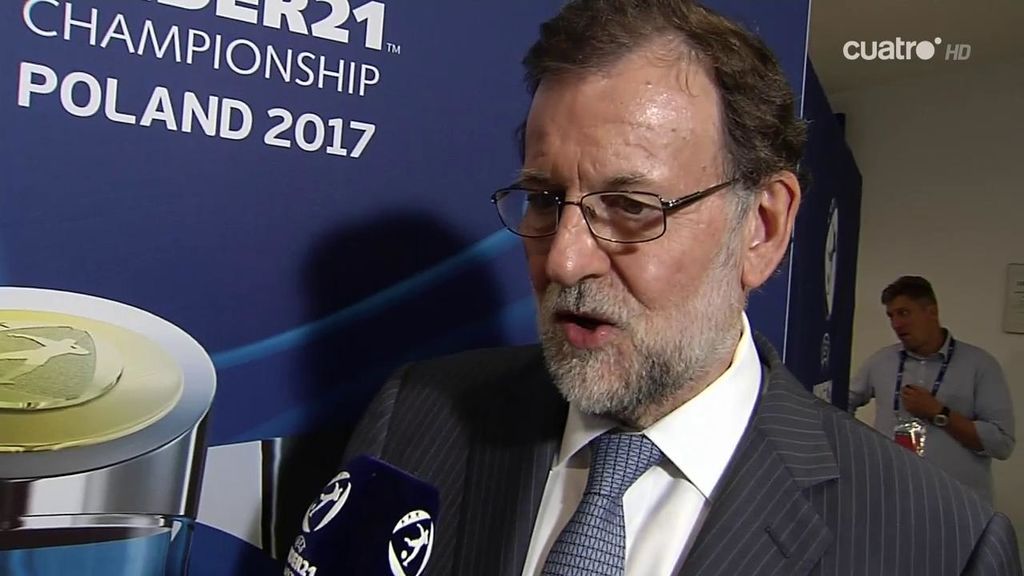 Rajoy, en Polonia animando al Sub-21: "Estos jugadores podían ser el equipo A de España"