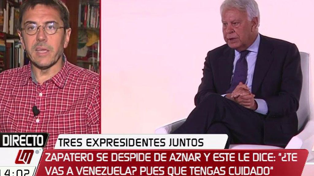 Monedero: "Felipe González se ha convertido en una caricatura de él mismo"