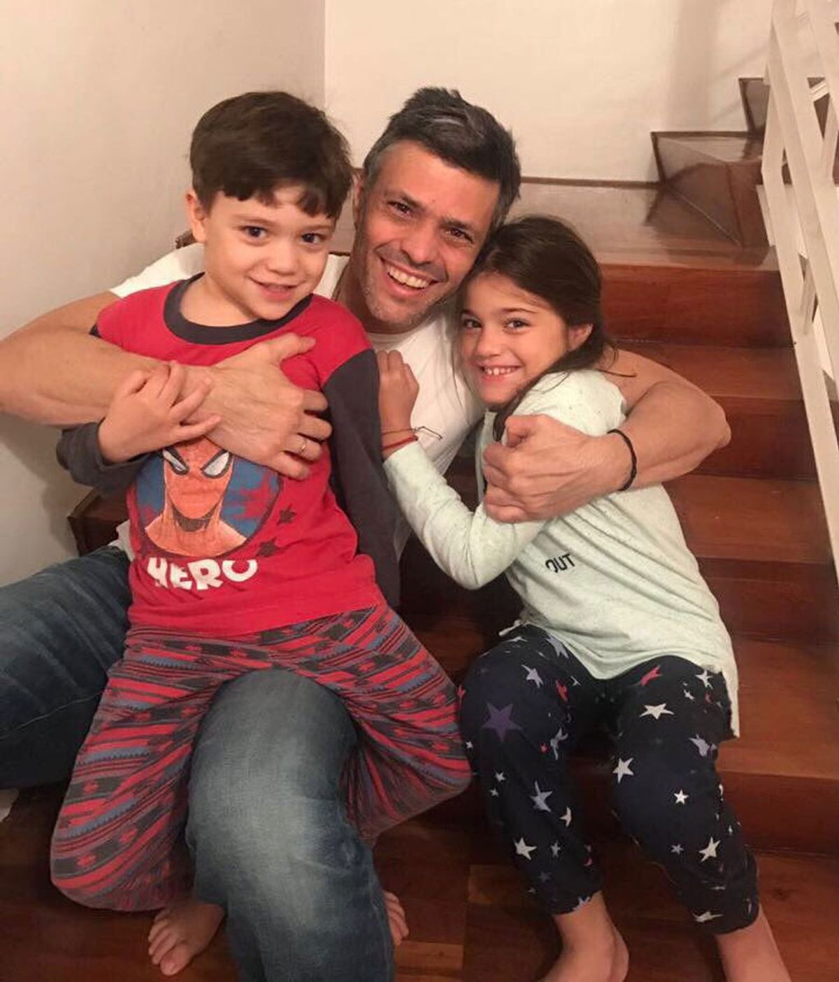 Leopoldo López, con sus hijos