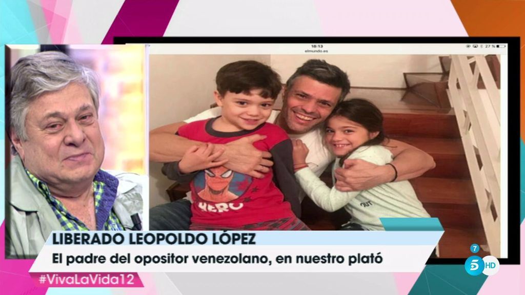 El padre de Leopoldo López se emociona al ver la primera imagen de su hijo libre