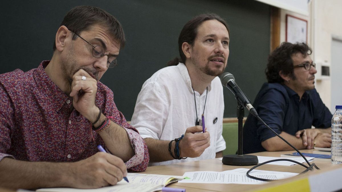 Monedero, Pablo Iglesias y 'Kichi', en la Universidad de Verano de Podemos, en Cádiz