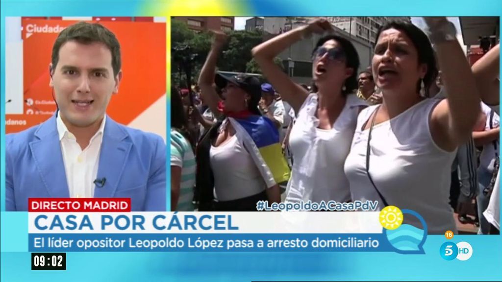 La "tremenda alegría" de Albert Rivera por la excarcelación de Leopoldo López