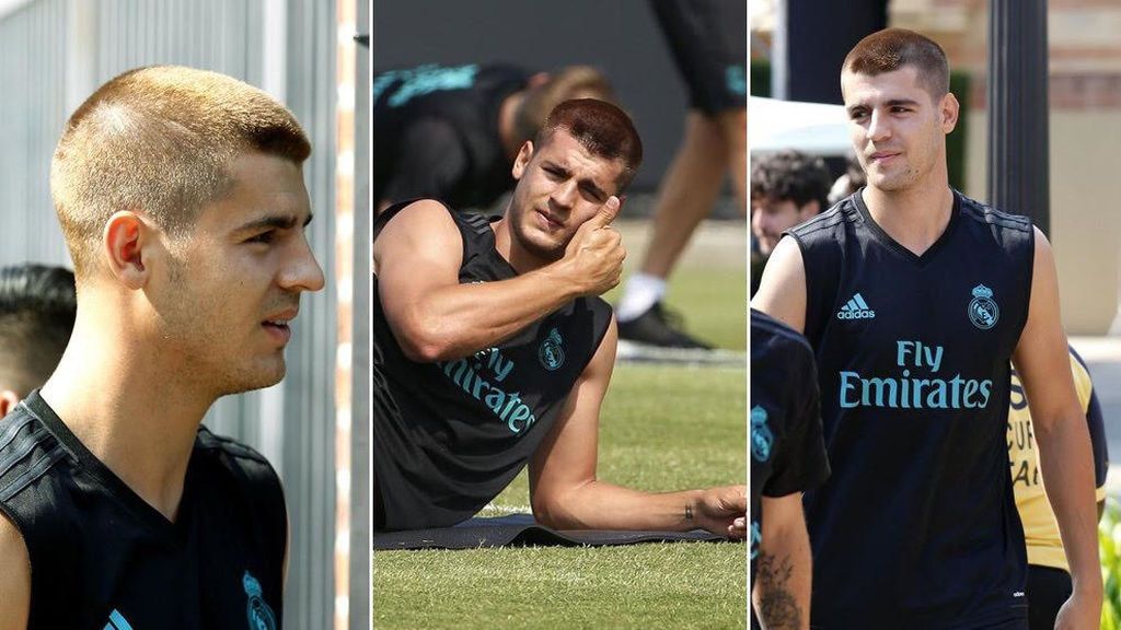 Morata sorprende con su cambio de look más extremo: rapado y teñido de rojo