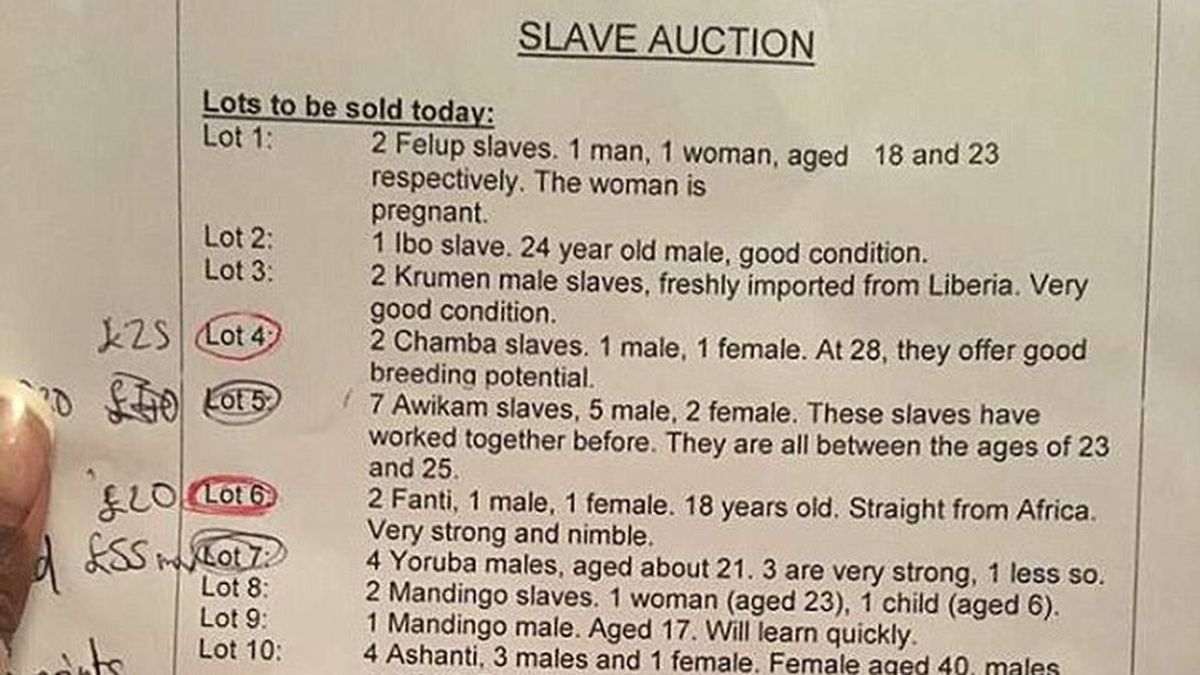 Un colegio británico pregunta a sus alumnos en un ejercicio qué esclavo comparían