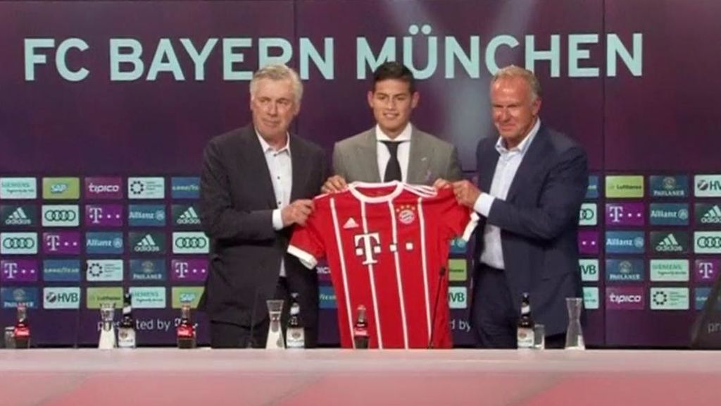 ¡James vuelve a sonreir! El colombiano,  feliz en su presentación con el Bayern