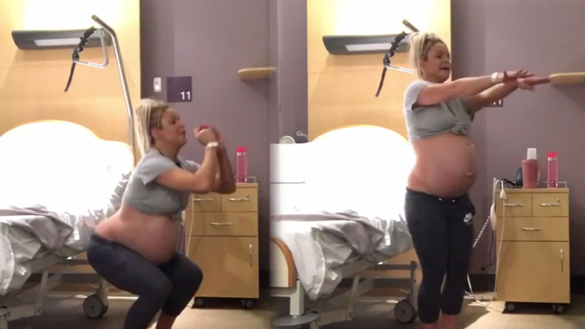 Una embarazada sorprende en la Red haciendo ejercicio físico horas antes de dar a luz