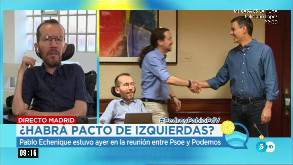 Echenique: "La única forma de echar al PP es mediante un acuerdo de PSOE y Podemos"