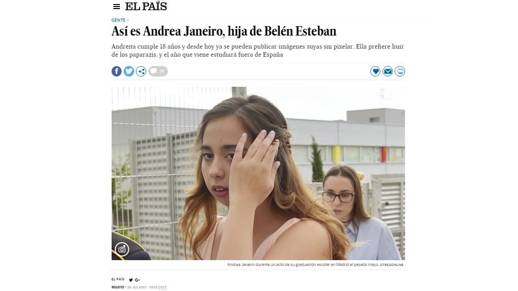 Andrea Janeiro, protagonista en todos los medios españoles