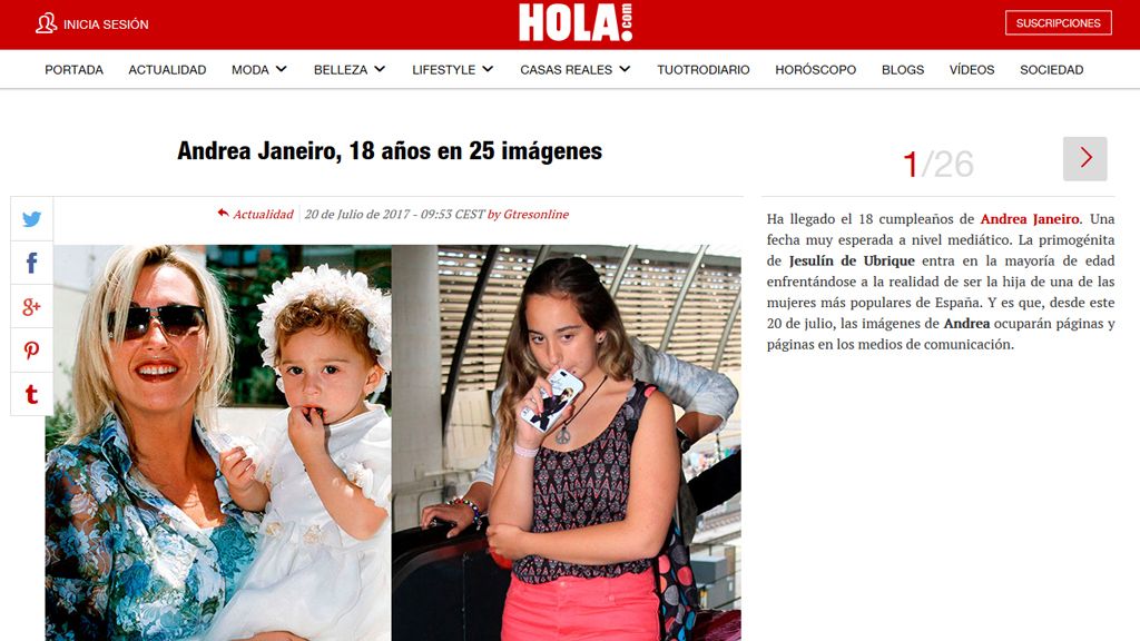 Andrea Janeiro, protagonista en todos los medios españoles