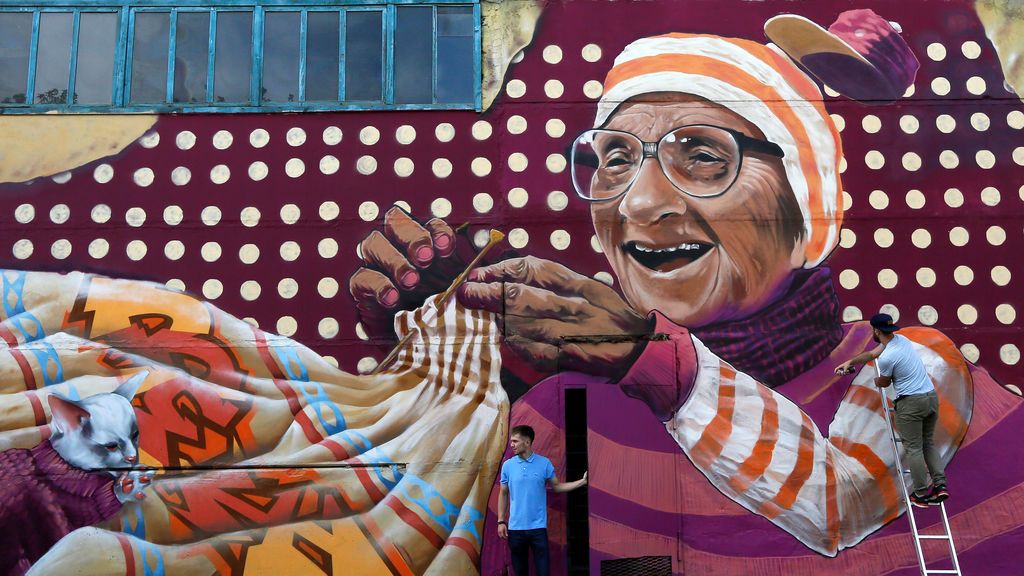 Festival de graffiti en Krasnoyarsk, Siberia, Rusia.