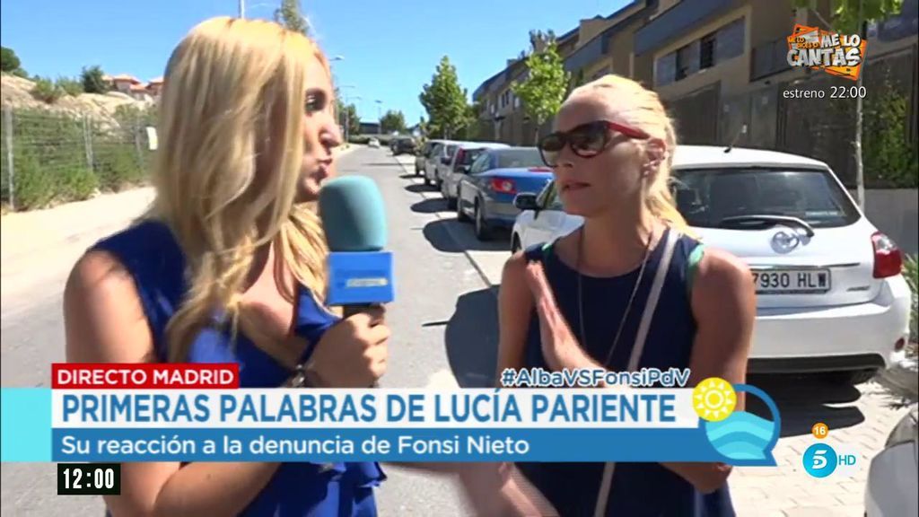 La primera reacción de Lucía Pariente tras la denuncia: "No tengo ningún problema con Fonsi"