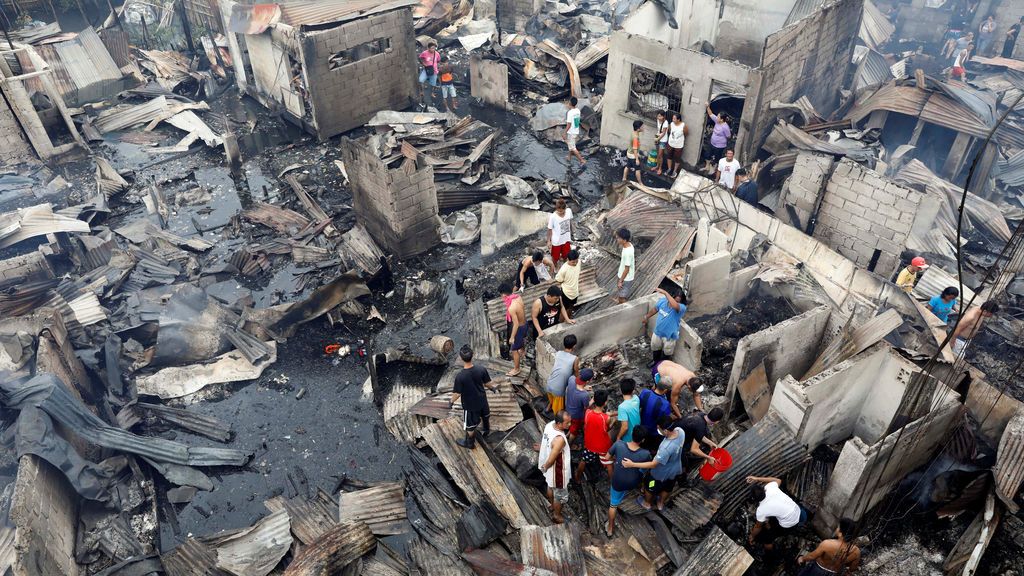Impresionante incendio en Filipinas