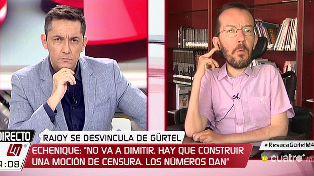 Echenique, de la declaración de Rajoy: "Desde mi punto de vista, le vimos mentir"