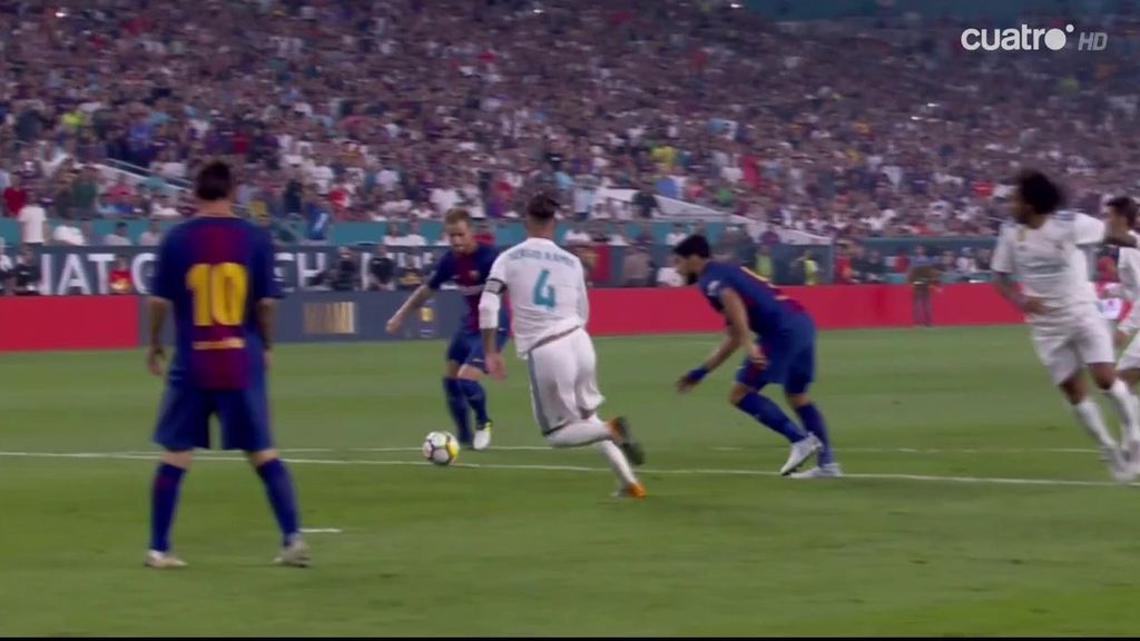 La defensa hace aguas y Rakitić noquea al Real Madrid con el segundo gol express (0-2)