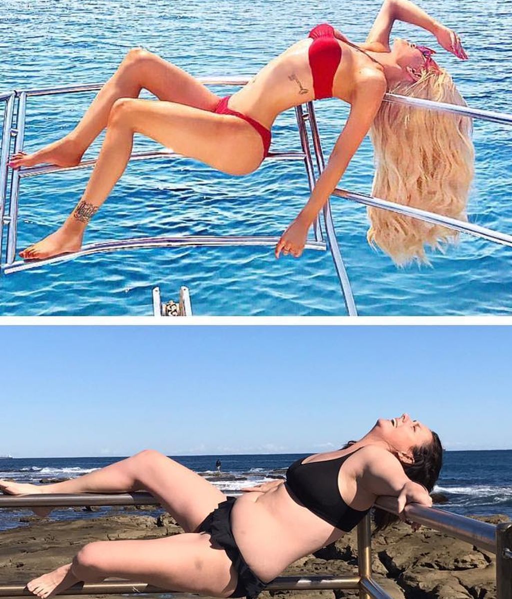 La cómica pone a prueba su flexibilidad recreando a Gigi Gorgeous