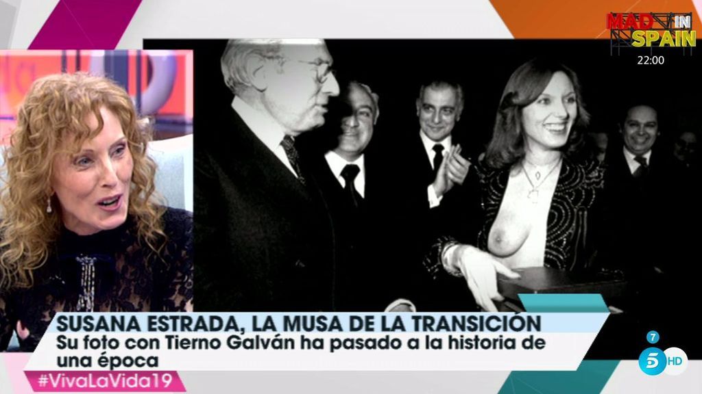 Susana Estrada nos habla del momento en el que "se le escapó" un pecho frente a Tierno Galván