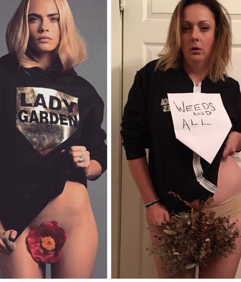 Excéntrica recreación de una fotografía de Carla Delevigne