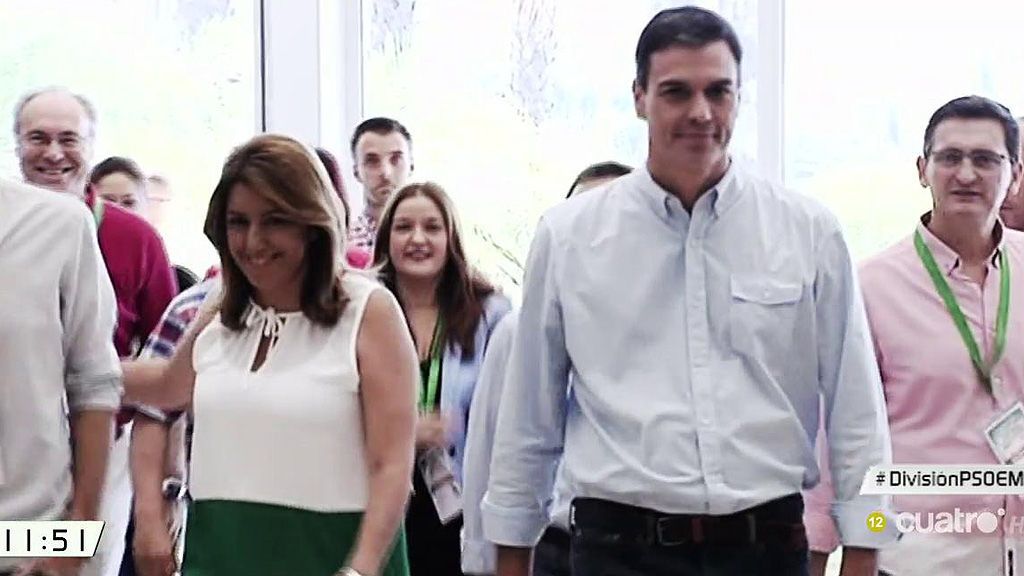 Los gestos de Susana Díaz y Pedro Sánchez en el Congreso del PSOE andaluz