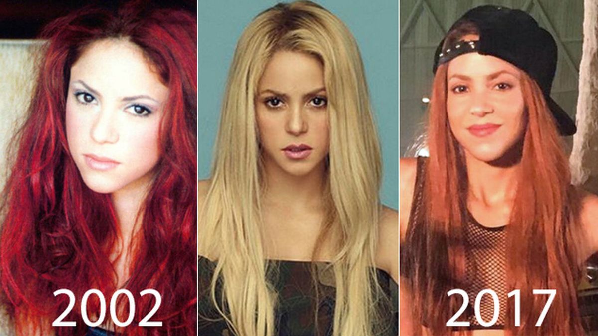 Shakira teñida de pelirroja, versión hoy  y de hace quince años: ¿cuál te gusta más?