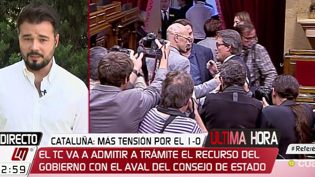 G. Rufián: “Contamos con que el Estado español utilizará todas las herramientas para ir contra la voluntad popular de Cataluña”