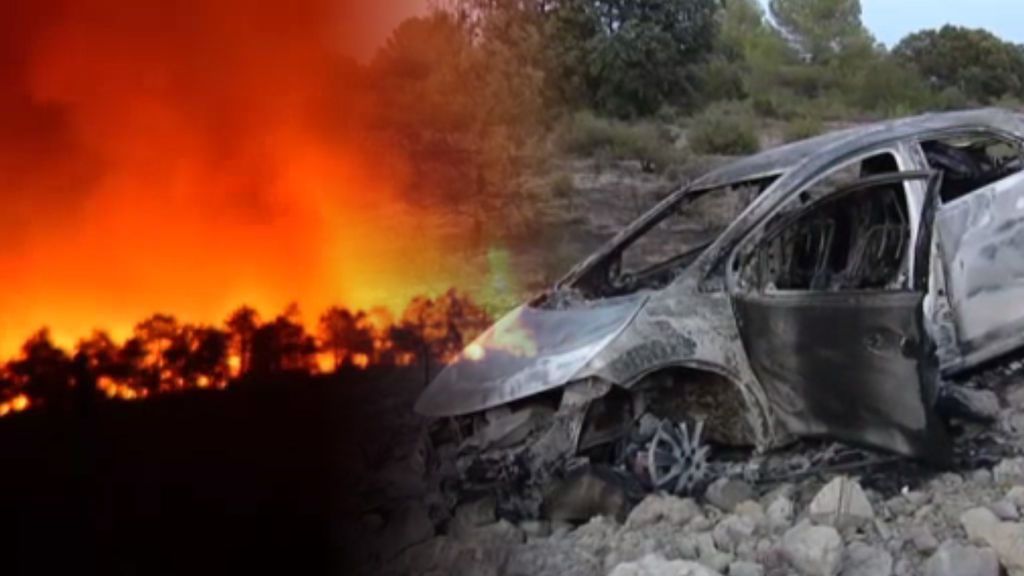 Cientos de pinos arden en Cuenca: el incendio producido por el estallido de un coche avanza sin control