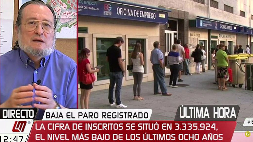 Santiago Niño Becerra: “En términos desestacionalizados, el paro ha subido”