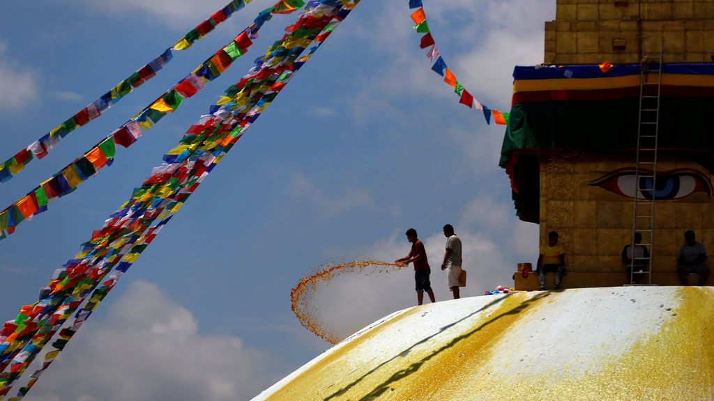 Cúpula de Boudhanath Stupa en Nepal Cúpula de Boudhanath Stupa en Nepal