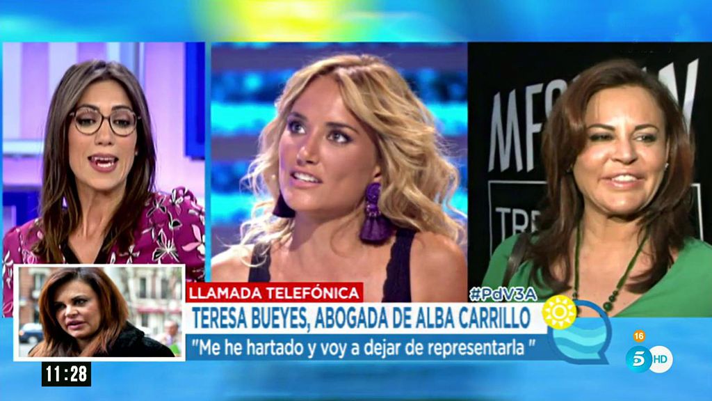 Teresa Bueyes renuncia a la defensa de Alba Carrillo: "Me he hartado, no me compensa"