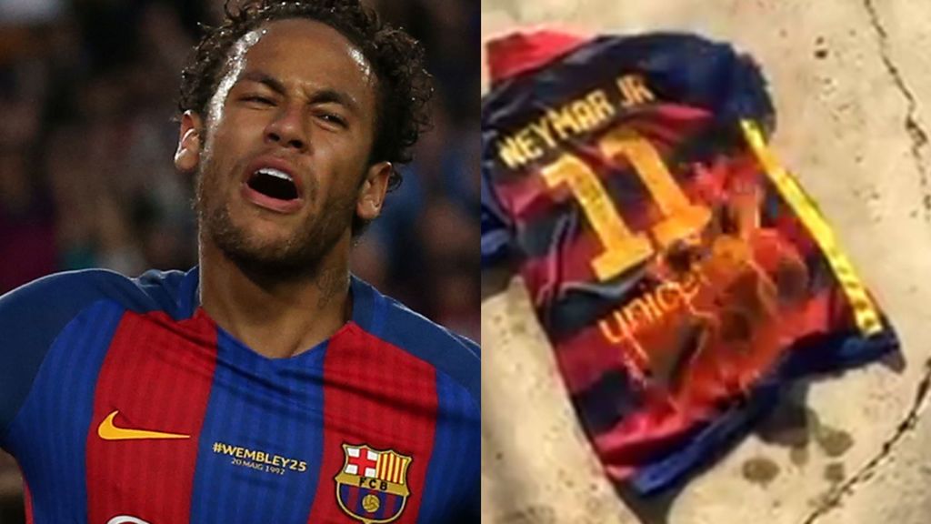 A Neymar le hacen un ‘Figo’: los aficionados del Barça se desahogan quemando su camiseta