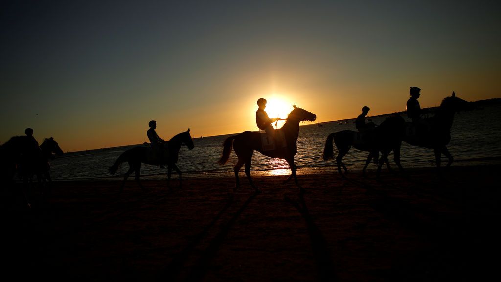 Carrera de caballos en Sanlucar de Barrameda
