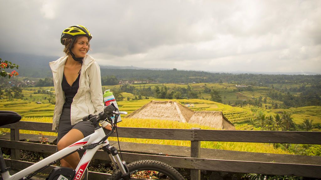 En bici entre arrozales