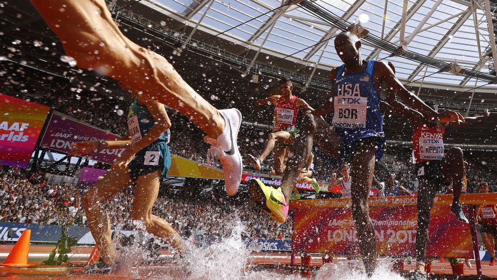 Participantes masculinos durante el Campeonato Mundial de Atletismo 2017