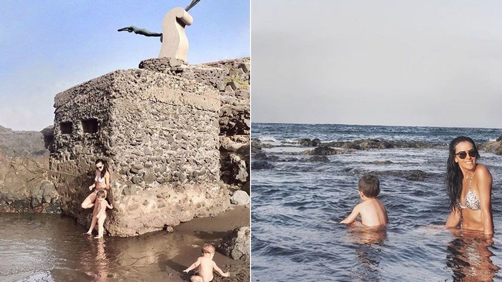 Leo y Mael, en Gran Canaria junto a Raquel del Rosario