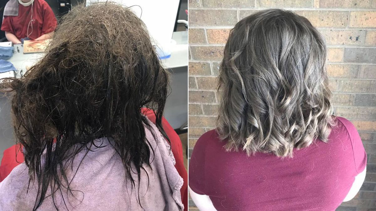 Una peluquera pasa dos días arreglando el pelo de una adolescente con depresión