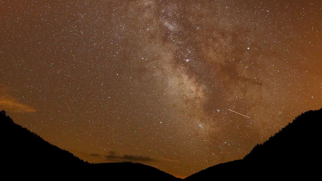 Vía Láctea vista durante la lluvia de estrellas desde Granada
