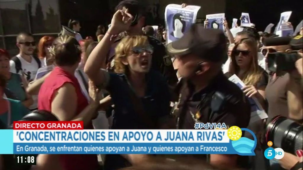 El enfrentamiento en Granada entre los defensores de Juana Rivas y de Francesco Arcuri
