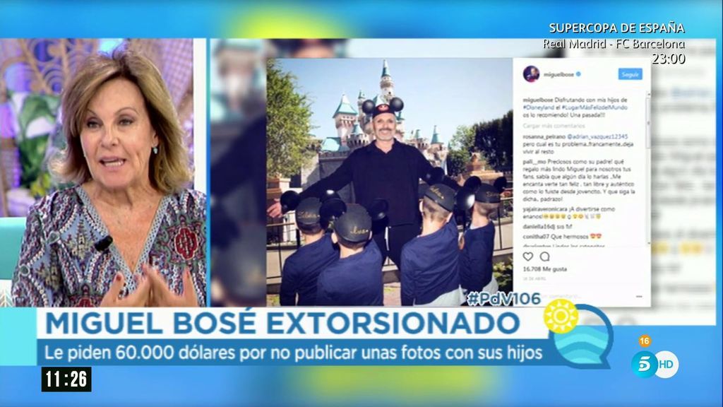 Miguel Bosé, extorsionado por unas fotos de sus hijos
