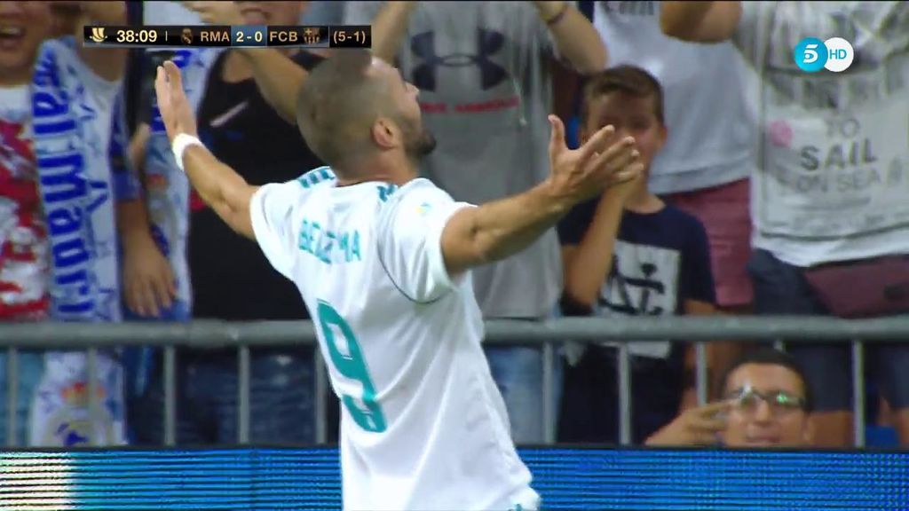 ¡Gol de Benzema! Se adelantó a Umtiti y marcó el segundo del Real Madrid