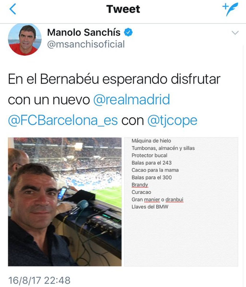 Tuit compra Sanchís