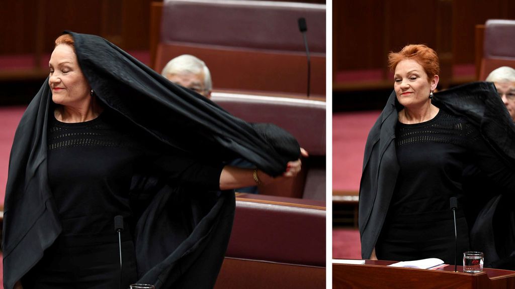 Una senadora australiana con niqab