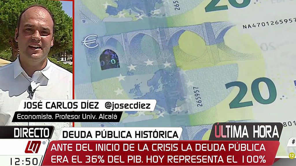 J.C. Díez: "Estamos en niveles máximos de deuda pública, sorprende que Montoro y Rajoy estén contentos"