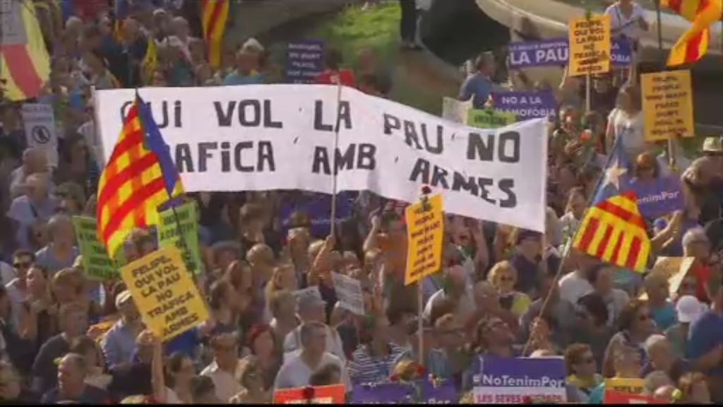 Las tensiones políticas empañan la manifestación de Barcelona