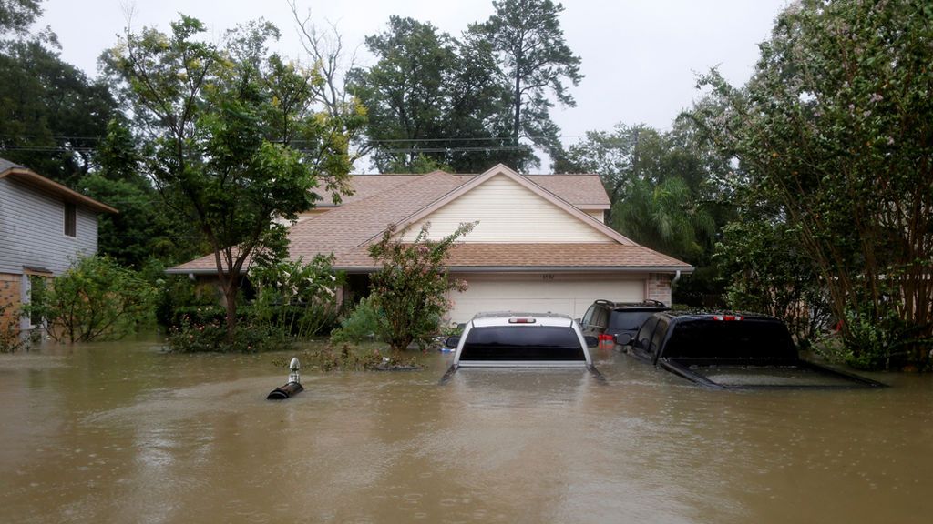 Casas y coches han quedado sumergidos por las aguas de la tormenta tropical
