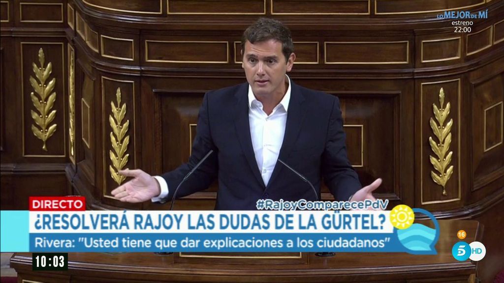 Albert Rivera, a Rajoy: "No ha pronunciado la palabra Gürtel, ha sido un mitin"