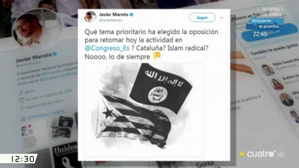 El polémico tuit de Javier Maroto usando la bandera del ISIS y la Estelada para criticar el pleno sobre Gürtel