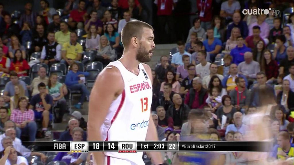 ¡Qué bueno eres Marc Gasol! Media vuelta en suspensión y canastón en la pintura