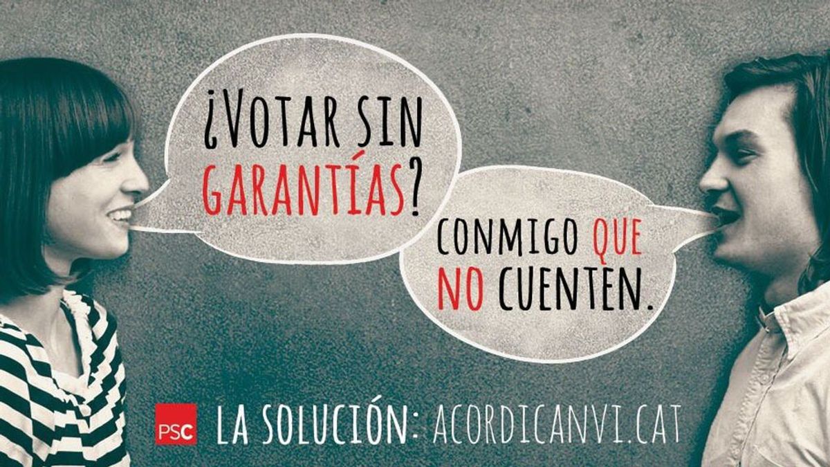 El PSC lanza una campaña para que los catalanes no voten en el referéndum del 1-O