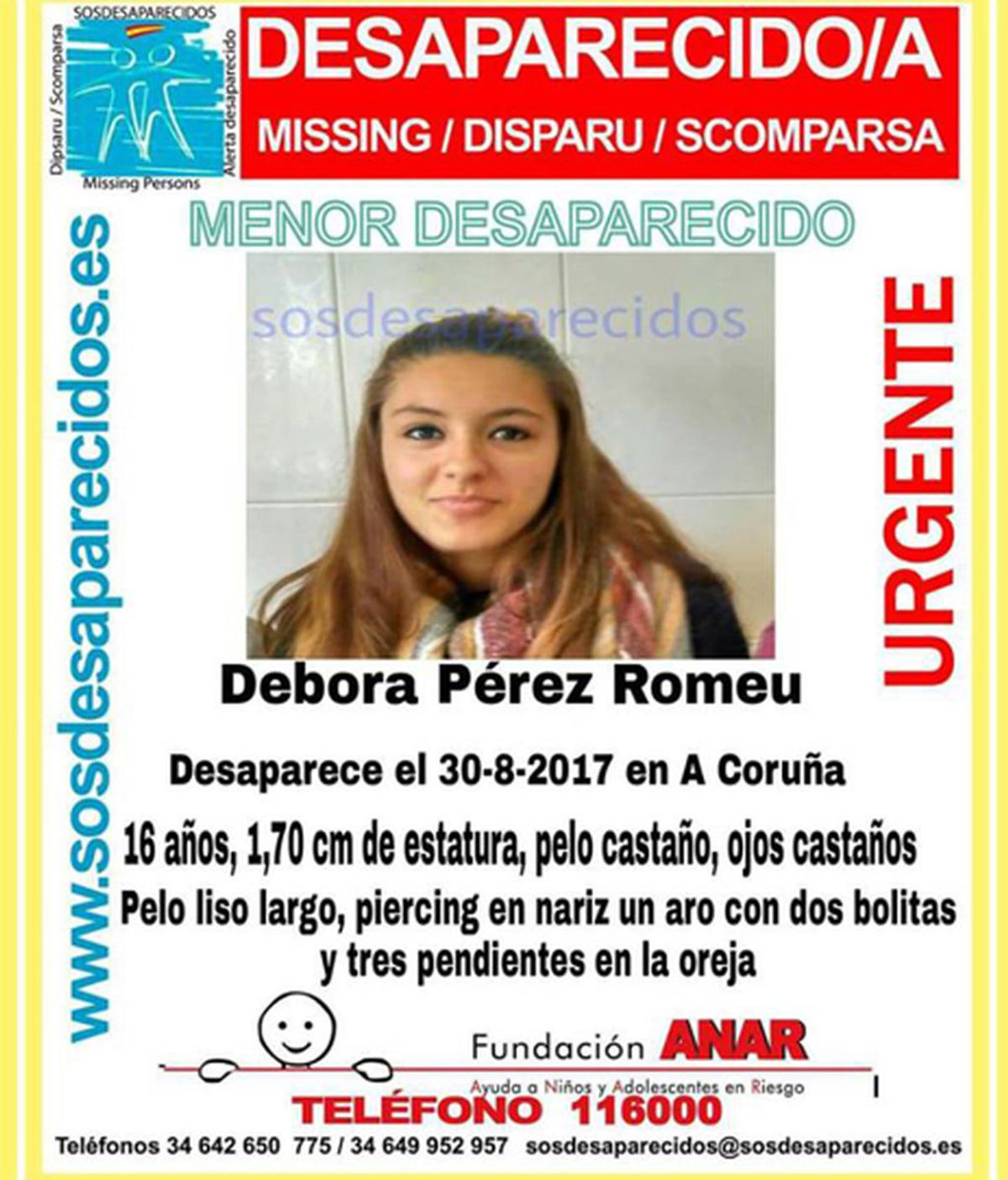 Buscan a una menor desaparecida el 30 de agosto en A Coruña